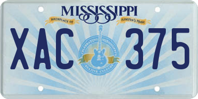 MS license plate XAC375