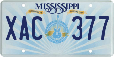 MS license plate XAC377