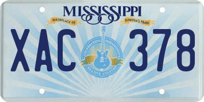 MS license plate XAC378
