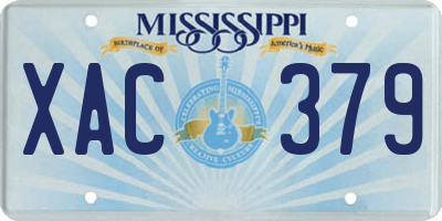 MS license plate XAC379