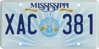MS license plate XAC381