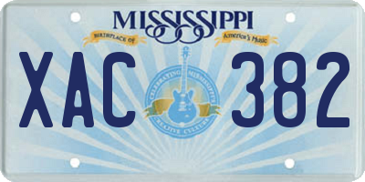 MS license plate XAC382