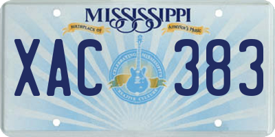 MS license plate XAC383