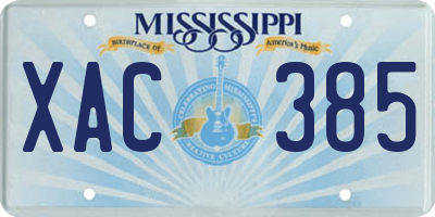 MS license plate XAC385
