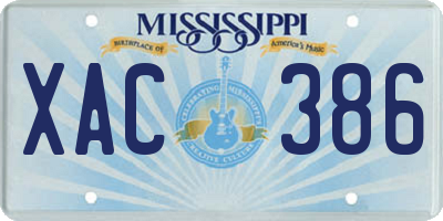 MS license plate XAC386