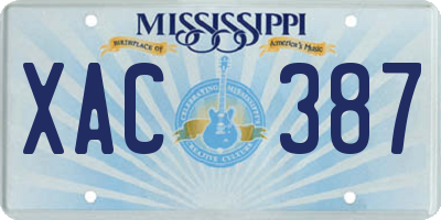 MS license plate XAC387