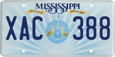 MS license plate XAC388