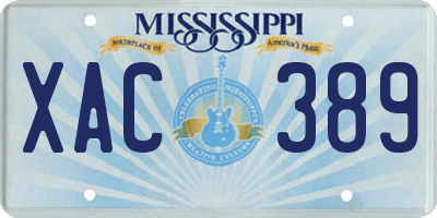 MS license plate XAC389