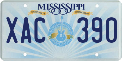 MS license plate XAC390