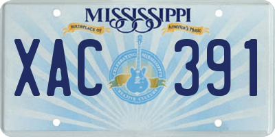 MS license plate XAC391