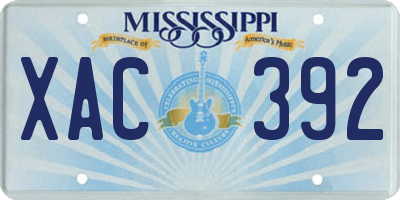 MS license plate XAC392