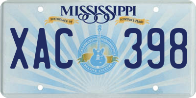 MS license plate XAC398