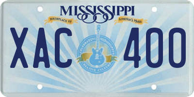 MS license plate XAC400