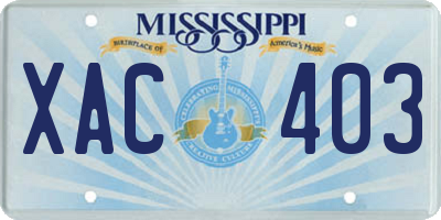 MS license plate XAC403