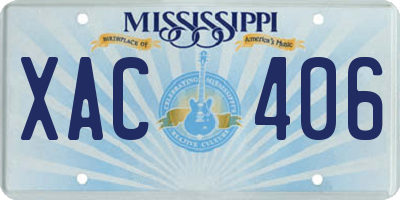 MS license plate XAC406