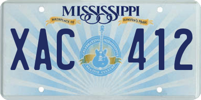 MS license plate XAC412