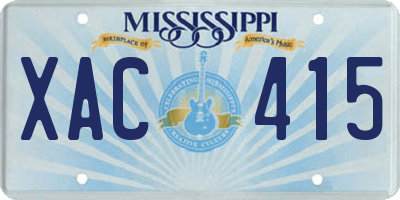MS license plate XAC415