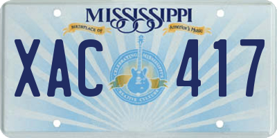 MS license plate XAC417