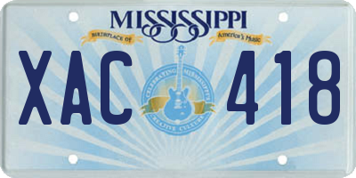 MS license plate XAC418