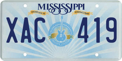 MS license plate XAC419
