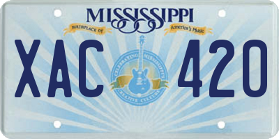 MS license plate XAC420