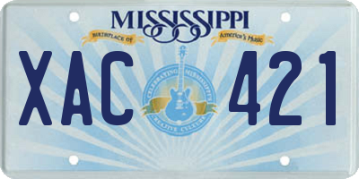 MS license plate XAC421