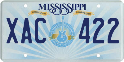 MS license plate XAC422