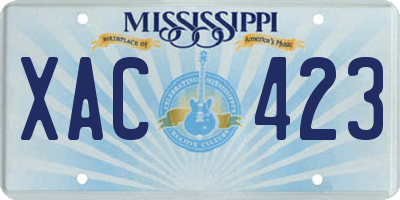 MS license plate XAC423