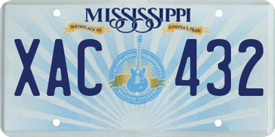 MS license plate XAC432
