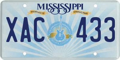 MS license plate XAC433