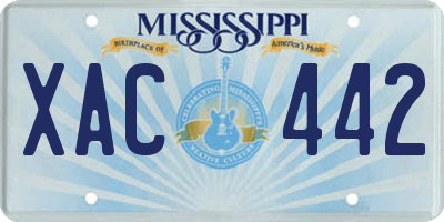 MS license plate XAC442