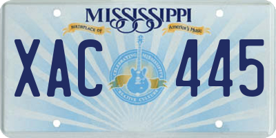 MS license plate XAC445