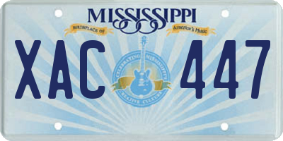 MS license plate XAC447