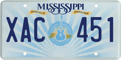 MS license plate XAC451