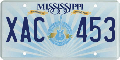MS license plate XAC453