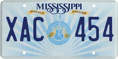 MS license plate XAC454