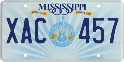MS license plate XAC457