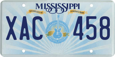 MS license plate XAC458