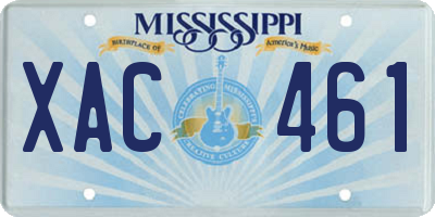 MS license plate XAC461