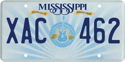MS license plate XAC462
