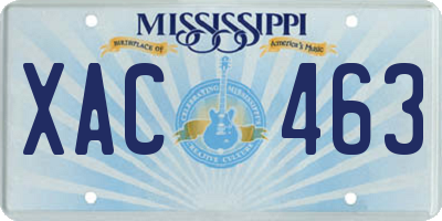 MS license plate XAC463