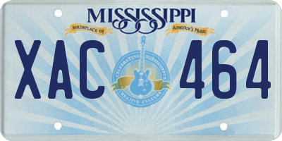 MS license plate XAC464