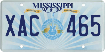 MS license plate XAC465