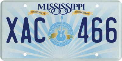 MS license plate XAC466