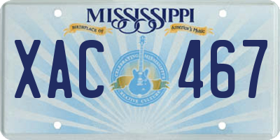 MS license plate XAC467