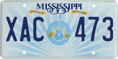 MS license plate XAC473