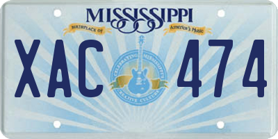 MS license plate XAC474