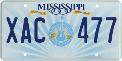 MS license plate XAC477
