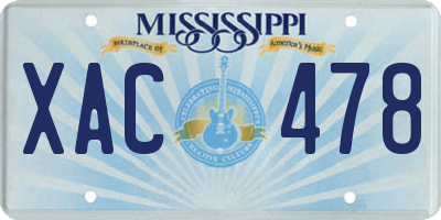 MS license plate XAC478
