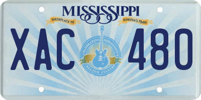 MS license plate XAC480